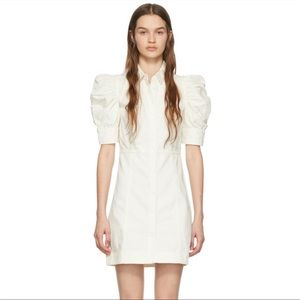 Frame Gillian puff sleeve dress in ecru.
